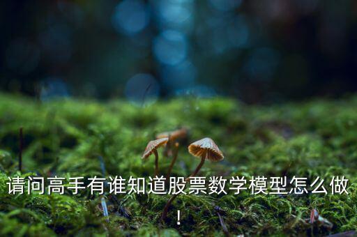 請問高手有誰知道股票數(shù)學(xué)模型怎么做!