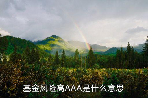 基金風(fēng)險(xiǎn)高AAA是什么意思