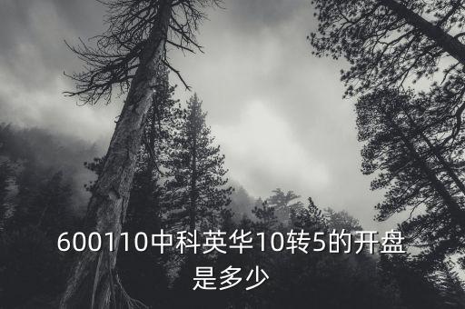 600110中科英華10轉(zhuǎn)5的開盤是多少