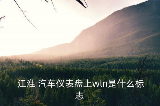  江淮 汽車儀表盤上wln是什么標(biāo)志