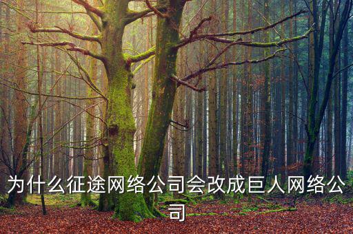 為什么征途網(wǎng)絡公司會改成巨人網(wǎng)絡公司