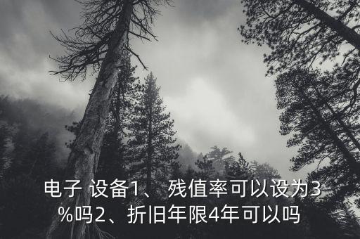  電子 設(shè)備1、 殘值率可以設(shè)為3%嗎2、折舊年限4年可以嗎