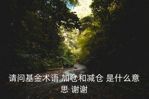 請(qǐng)問(wèn)基金術(shù)語(yǔ) 加倉(cāng)和減倉(cāng) 是什么意思 謝謝