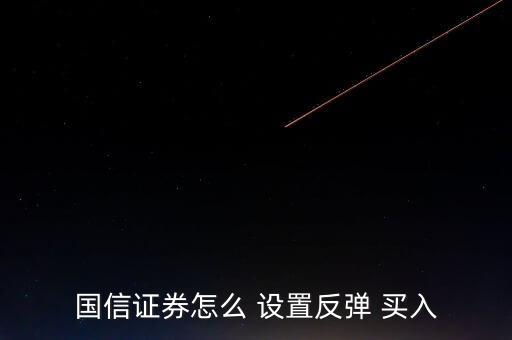國信證券怎么 設置反彈 買入