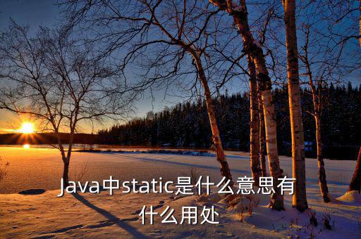 中翌靜態(tài)是什么，Java中static是什么意思有什么用處