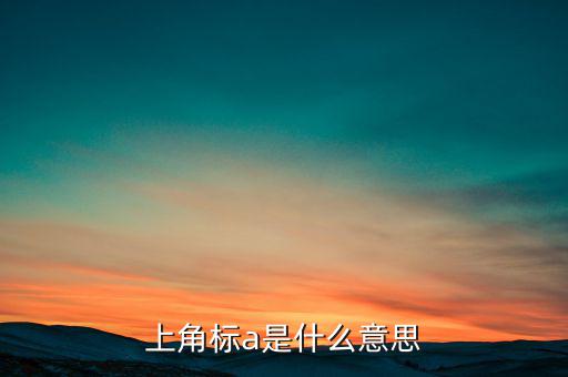 上角標(biāo)a是什么意思