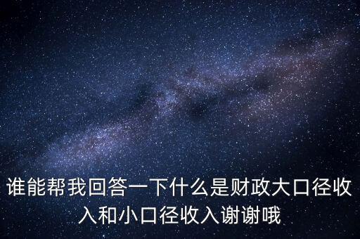 財務(wù)口徑是什么，誰能幫我回答一下什么是財政大口徑收入和小口徑收入謝謝哦