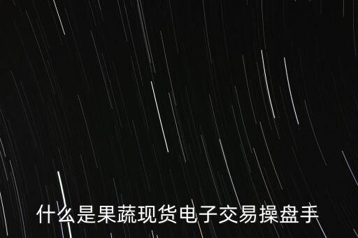 什么是果蔬現(xiàn)貨電子交易操盤(pán)手