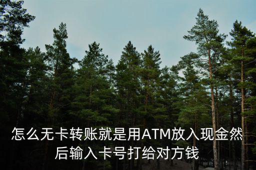 怎么無(wú)卡轉(zhuǎn)賬就是用ATM放入現(xiàn)金然后輸入卡號(hào)打給對(duì)方錢