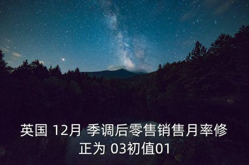 英國 12月 季調后零售銷售月率修正為 03初值01