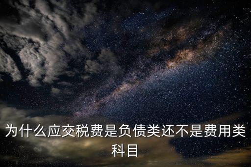 為什么應(yīng)交稅費是負債類還不是費用類科目