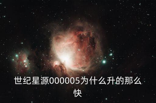 世紀(jì)星源000005為什么升的那么快