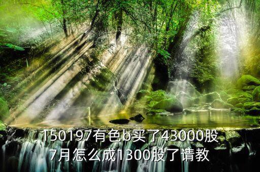 150197有色b買(mǎi)了43000股7月怎么成1300股了請(qǐng)教