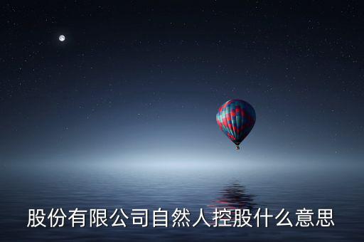 自然人控股是什么意思，什么是自然人控股