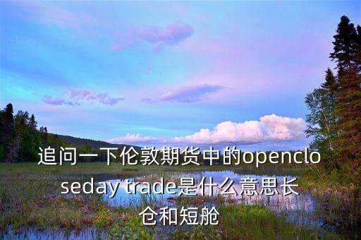 追問一下倫敦期貨中的opencloseday trade是什么意思長倉和短艙