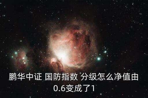 鵬華中證 國防指數 分級怎么凈值由0.6變成了1