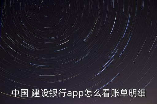 中國 建設(shè)銀行app怎么看賬單明細(xì)