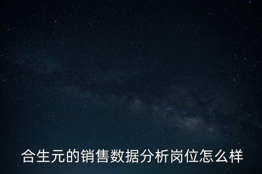  合生元的銷售數(shù)據(jù)分析崗位怎么樣