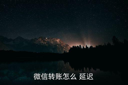 微信轉(zhuǎn)賬怎么 延遲