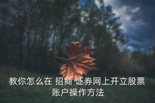 招商證券資金賬戶怎么激活,證券營業(yè)部開戶須準(zhǔn)備哪些資料?