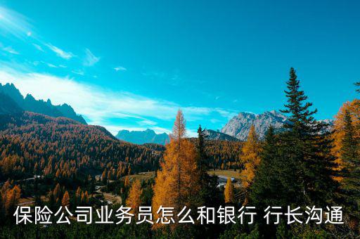 保險(xiǎn)公司業(yè)務(wù)員怎么和銀行 行長溝通