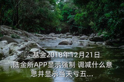 ... 基金2018年12月21日,陸金所APP顯示強制 調減什么意思并顯示當天虧五...