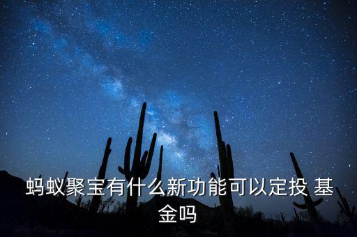  螞蟻聚寶有什么新功能可以定投 基金嗎