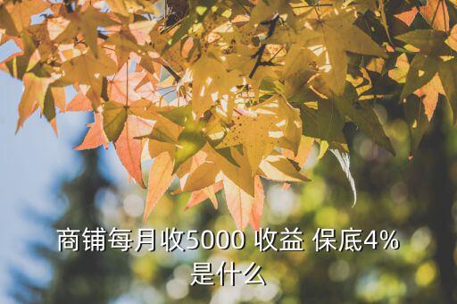 商鋪每月收5000 收益 保底4%是什么