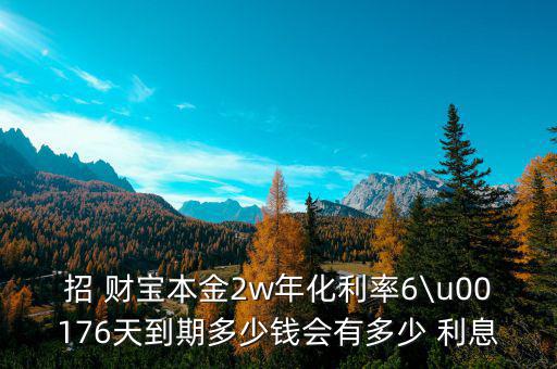 招 財(cái)寶本金2w年化利率6\u00176天到期多少錢會(huì)有多少 利息