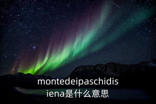 montedeipaschidisiena是什么意思