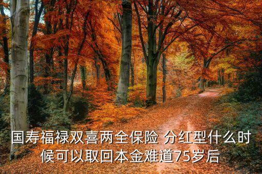 福祿雙喜什么時(shí)候返本，國壽福祿雙喜兩全保險(xiǎn)分紅型我一年交1000交十年什么時(shí)候本金