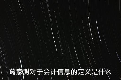 葛家澍對(duì)于會(huì)計(jì)信息的定義是什么