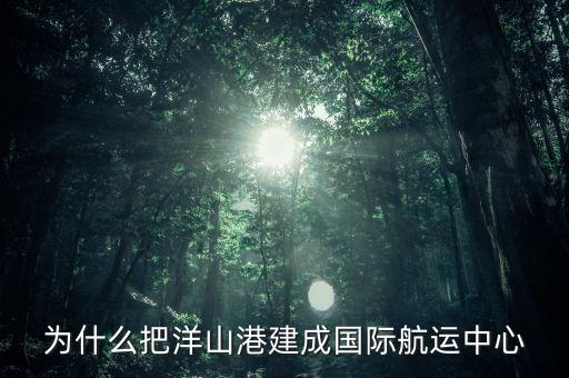 為什么建洋山港，上海為什么需要建設(shè)大小洋山港口