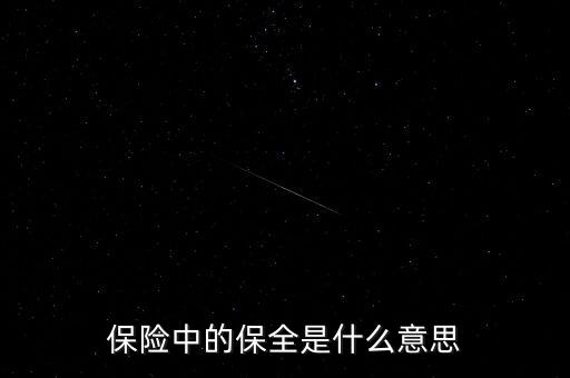 保險保全是什么，保險中的保全是什么意思