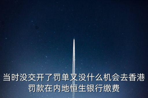 當時沒交開了罰單又沒什么機會去香港罰款在內(nèi)地恒生銀行繳費