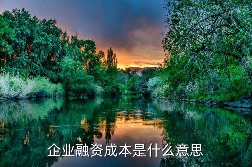 什么是企業(yè)籌資成本，企業(yè)融資成本是什么意思
