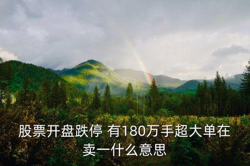 股票開(kāi)盤跌停 有180萬(wàn)手超大單在賣一什么意思