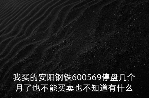 我買的安陽鋼鐵600569停盤幾個月了也不能買賣也不知道有什么