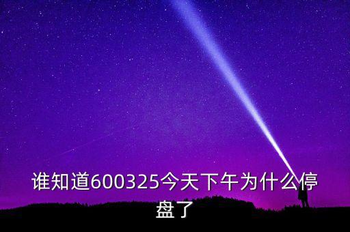 600325為什么停牌，600252為何又停牌