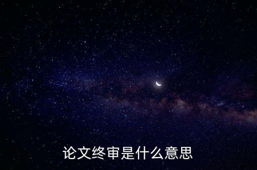 正在終審是什么意思，論文終審是什么意思