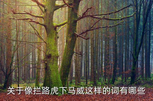 關于像攔路虎下馬威這樣的詞有哪些