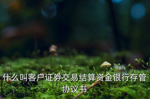 什么叫客戶證劵交易結(jié)算資金銀行存管協(xié)議書