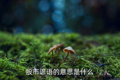 股市諺語(yǔ)的意思是什么