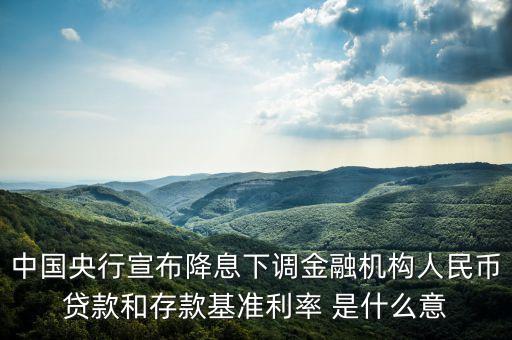 下調利率是什么經濟政策，中國央行宣布降息下調金融機構人民幣貸款和存款基準利率 是什么意