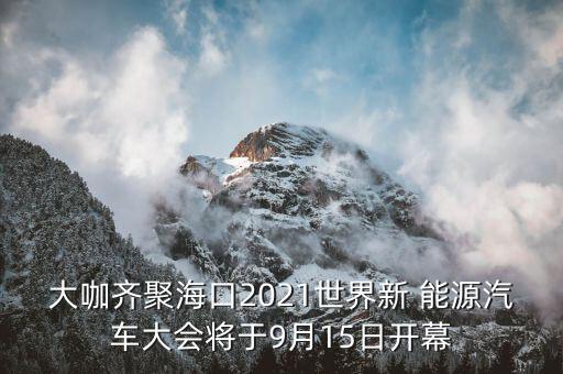 大咖齊聚?？?021世界新 能源汽車大會將于9月15日開幕