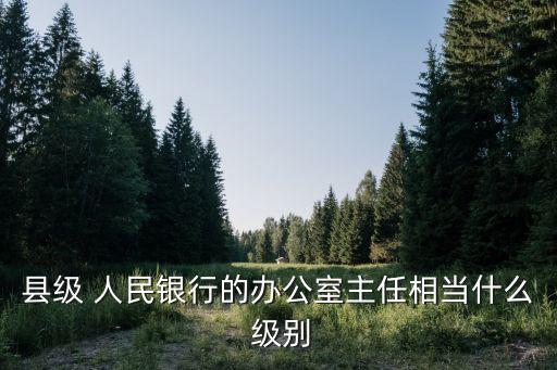 縣級(jí) 人民銀行的辦公室主任相當(dāng)什么 級(jí)別