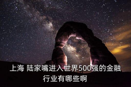 上海 陸家嘴進入世界500強的金融行業(yè)有哪些啊