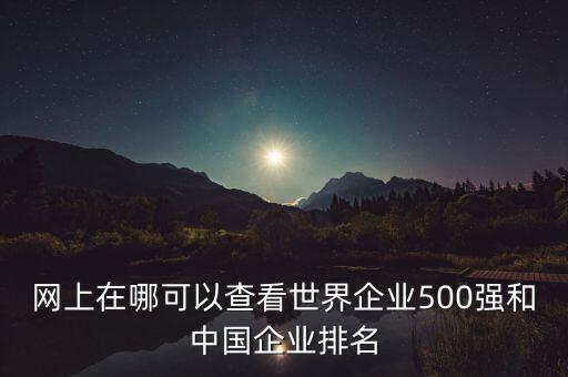 網(wǎng)上在哪可以查看世界企業(yè)500強(qiáng)和中國企業(yè)排名