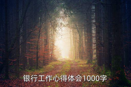 銀行工作心得體會(huì)1000字