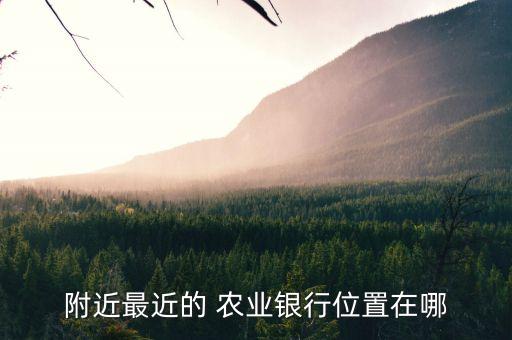 附近最近的 農(nóng)業(yè)銀行位置在哪